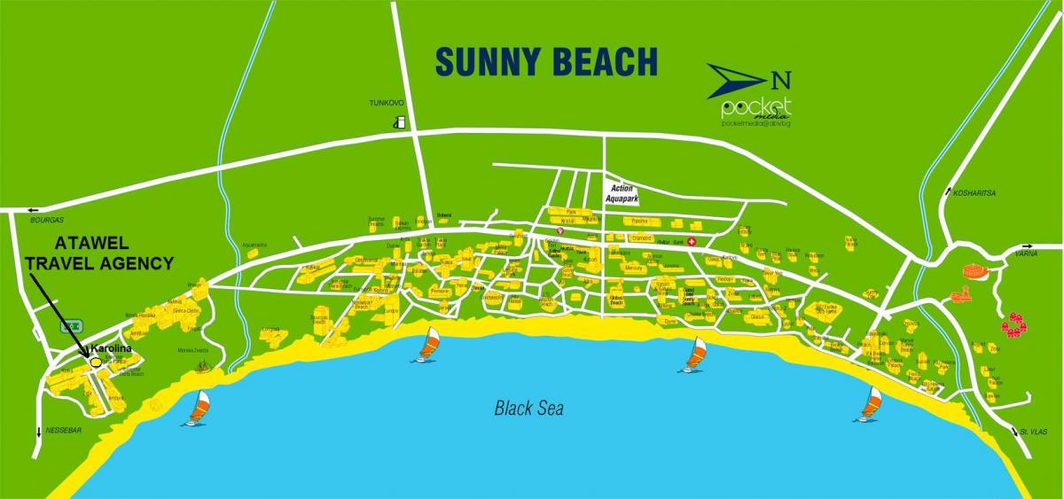 kaart Bulgarije sunny beach