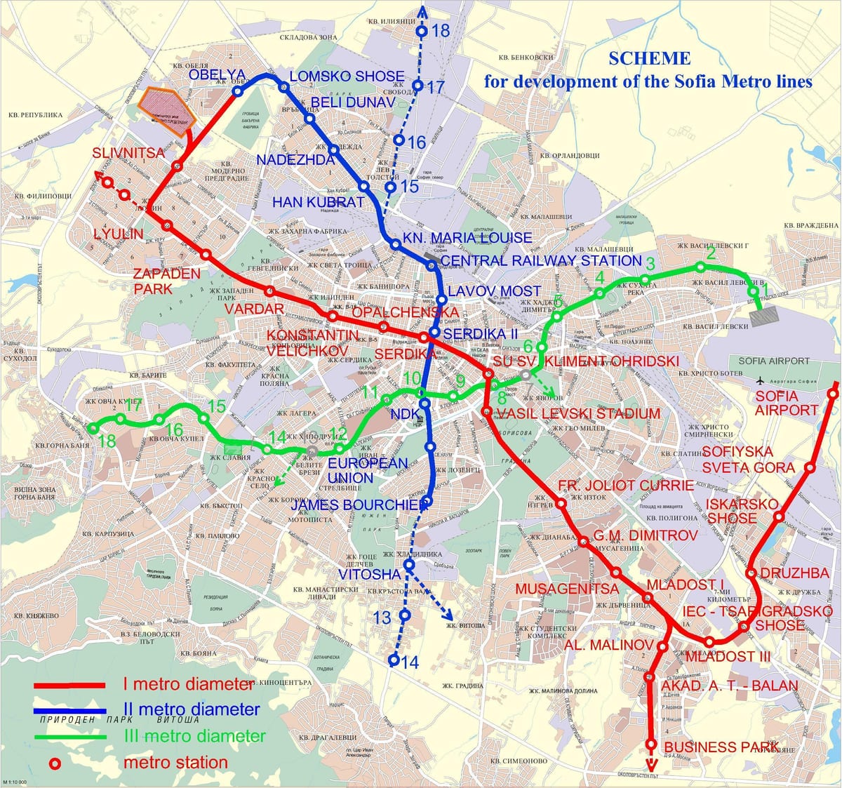 kaart van Bulgarije metro