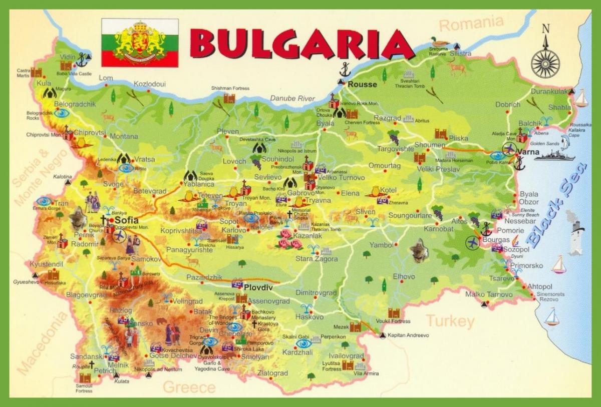 Bulgarije sightseeing kaart