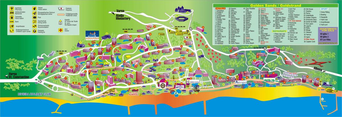 golden beach Bulgarije kaart