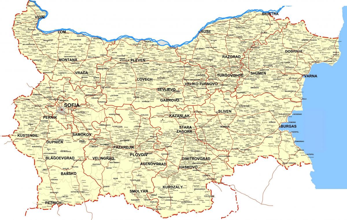 Bulgarije land kaart