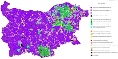 Kaart van Bulgarije zijn etnische