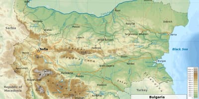 Kaart van Bulgarije geografie