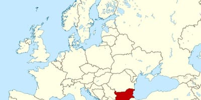 Wereldkaart met Bulgarije