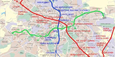 Kaart van Bulgarije metro