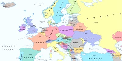 Kaart van europa met Bulgarije