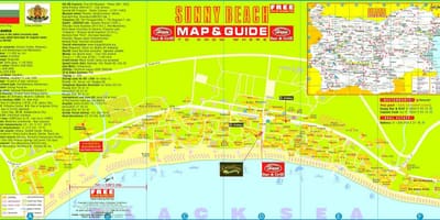 Toeristische kaart van sunny beach Bulgarije